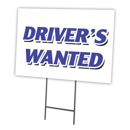Signmission Drivers Wanted Yard Sign & Stake outdoor plastic coroplast window, C-1216-DS-Drivers Wanted C-1216-DS-Drivers Wanted